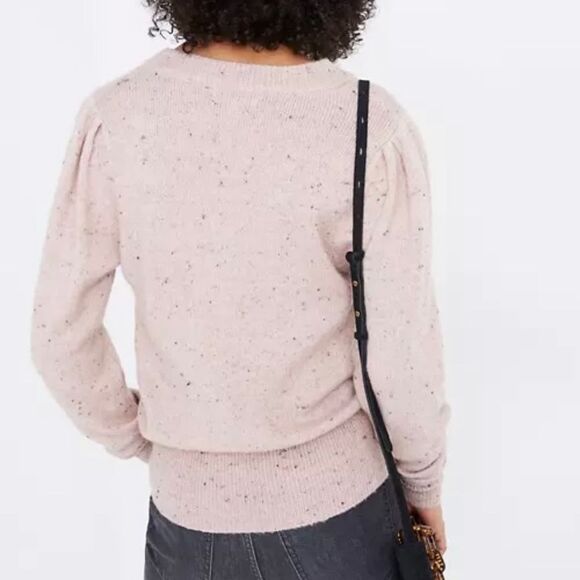 Madewell Wool Blend Muted Pink V Neck Sweater - Picture 4 of 10